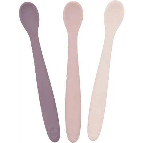 WeeSprout Silicone Baby Spoons - First Stage Infant Feeding Utensils With Soft-Tip, Bendable Kitchenware for Parent & Self-Feeding, Ultra-Durable, Dishwasher Safe, Travel Case, Set of 3