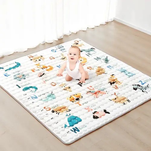 Entserk70 Baby Play Mat 79" x 71", Large & Thick Baby Mat for Floor, Non-Slip Cushioned Baby Play Mat for Playing, Baby Crawling Mat for Infants, Babies, Toddlers, Play & Tummy Time