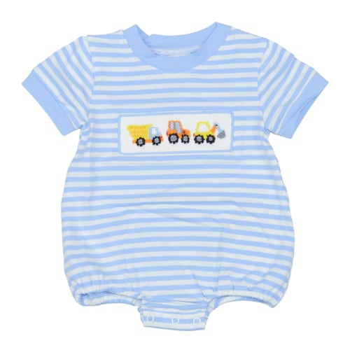 Construction Bubble- Hand Smocked Construction Equipment Bubble - size 9M