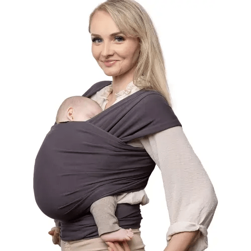 Boba Baby Wrap Carrier - Original Baby Carrier Wrap Sling for Newborns - Baby Wearing Essentials - Newborn Wrap Swaddle Holder, Newborn to Toddler Infant Sling (Serenity Charcoal)