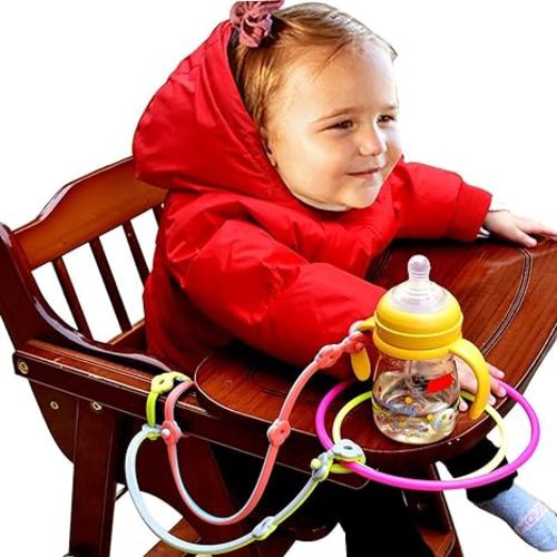 Toy Safety Straps 4PK Stretchable Silicone Pacifier Clips Baby Toddler Teether Bottle Harness Straps for Strollers,High Chair,Shopping Cart,Cribs,Exersaucer - 20.47 Inch