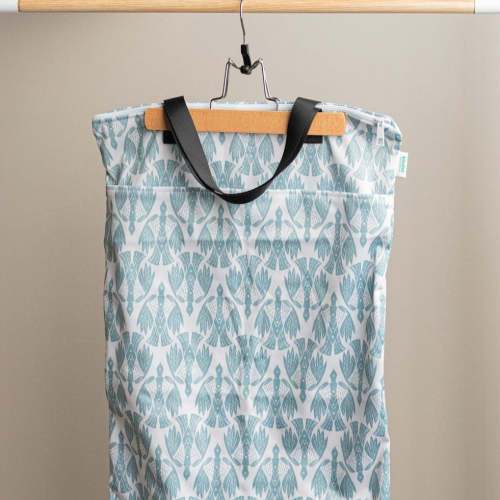 Patterned Large Zipper Hanging Wet Bag, Laundry Bag with Handles