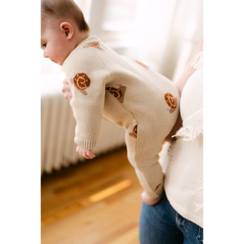 Organic Snail Romper, Oatmeal - Dear Hayden | Maisonette