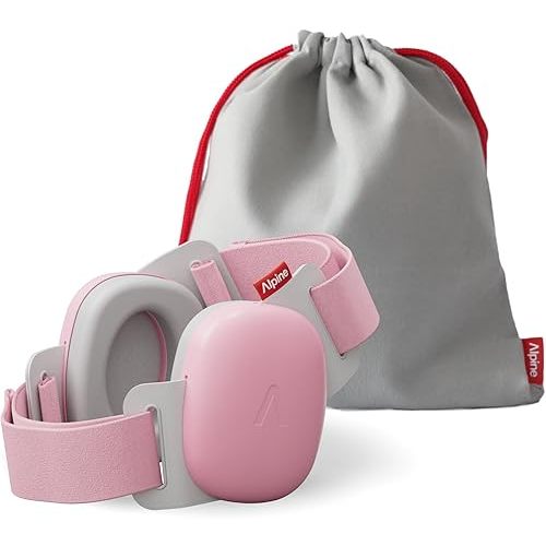 Alpine Muffy Baby Comfort - Protects Hearing for Babies and Toddlers - CE & ANSI Certified - Unique Headband for Safe fit & Comfort - Multi-adjustable for Ages 3-48 Months - 24dB Sound Reduction, Pink