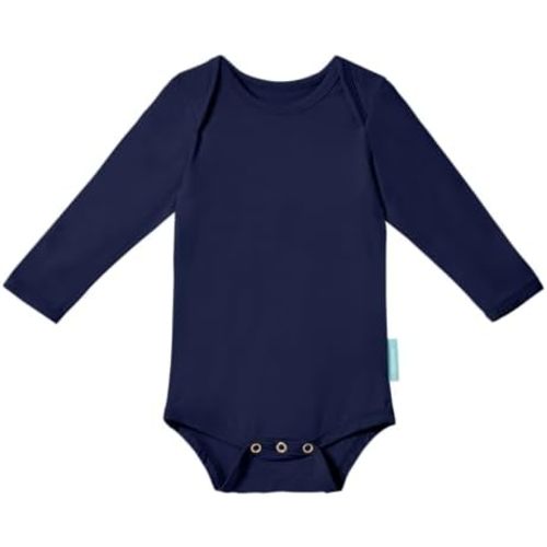 Supersoft Long Sleeve Baby Bodysuits, Premium Bamboo Rayon Bodysuit Unisex Boy Girl 0-3-6-9-18-24 months, 6-pack