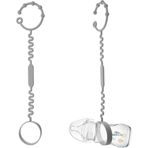 2 Pcs Sippy Cups Straps Keep Bottles and Sippy Cups Off The Floor, Toy Straps for Baby Silicone Tether Pacifier Clip Toy Safety Straps Suitable for High Chairs, Strollers and Water Bottles