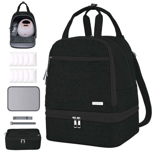 Breast Pump Bag, Spectra Pump Backpack with Pockets for Working Mom, Compatible with Spectra S1, S2, Black