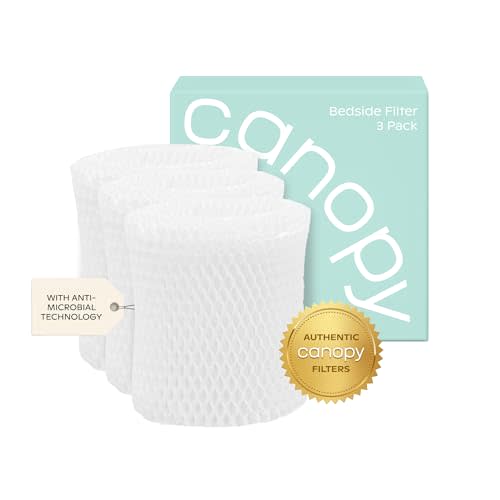 Canopy Original Bedside Humidifier Filters, Replacement Filters - Compatible with Canopy Bedside Humidifiers, Made with Wood Pulp, Paper Filter, Replace Every Six Weeks - Pack of 3