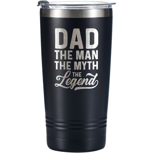 Onebttl Dad Legend Tumbler, The Man The Myth The Legend Gifts for Father's Day, Birthday, Christmas from Daughter, Son, Wife, Stainless Steel Travel Mug 20oz