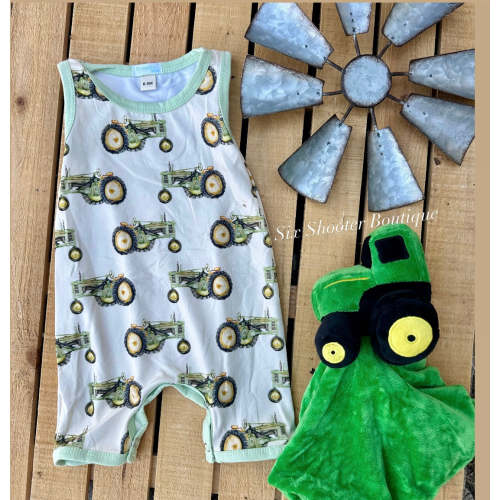 Tractor baby romper