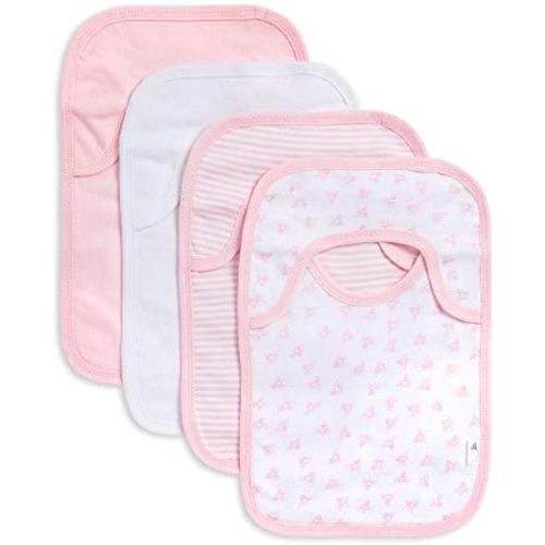 Burt's Bees Baby Infant Pull On Bibs, 100% Organic Cotton Lap Shoulder Style Drool Cloths, Newborn Essentials