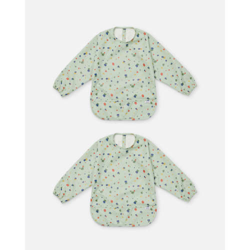 Smock Bib - Sage Pebble / 2 Pack