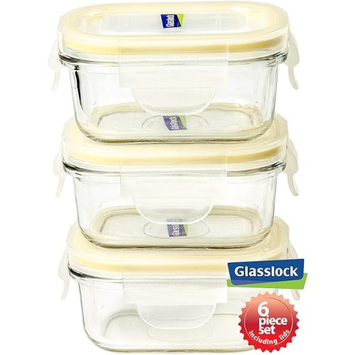 GLASSLOCK 6pcs Set Yum Yum Eco-Friendly Airtight Spill Proof Baby Meal Food Storage Container 150ml, Safely Freeze Homemade Food, Shower Registry Gift Set
