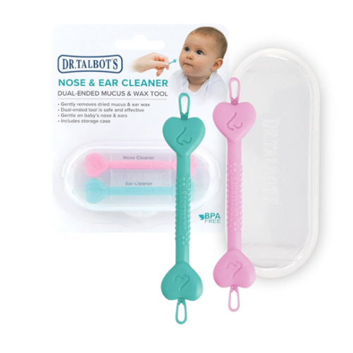 Dr. Talbot's Safe Ear Wax Removal Tool and Nose Cleaner for Baby with Travel Case - 2-Pack - Girl