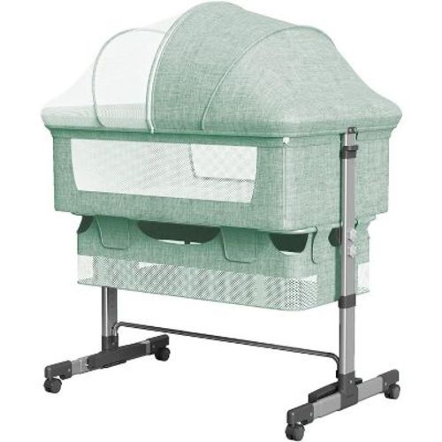 KTMBDW Baby Bassinet Bedside Crib, 3-in-1 Baby Bassinet Bedside Sleeper with Mattress and Soft,Breathable Sheet,Height Adjustable, Stable for Newborns