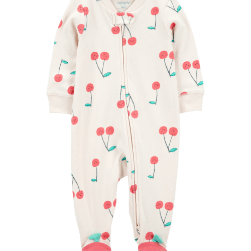 Multi Baby Cherry Print 2-Way Zip Cotton Sleeper | Carter’s Oshkosh Canada