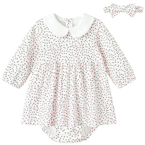 pureborn Baby Toddler Girl Dress with Bloomer Short and Long Sleeve Playwear Dress with Diaper Cover