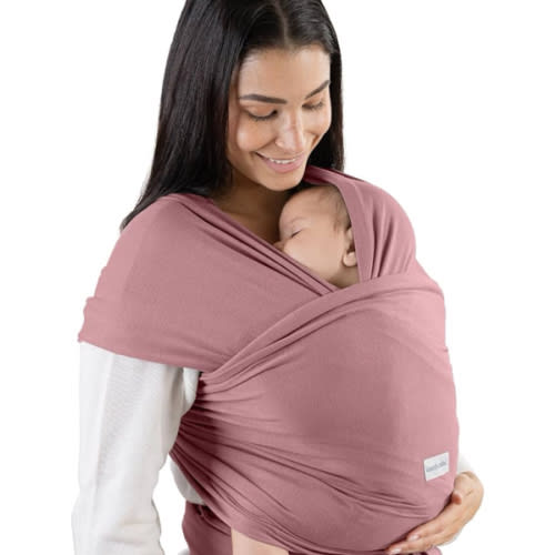 Comfy Cubs Baby Wrap Carrier - Soft & Secure Fit Cotton Blend Baby Carrier Newborn to Toddler - Hands-Free & Lightweight Infant Wrap - Adjustable, One Size Fits All Toddler Sling - Mauve