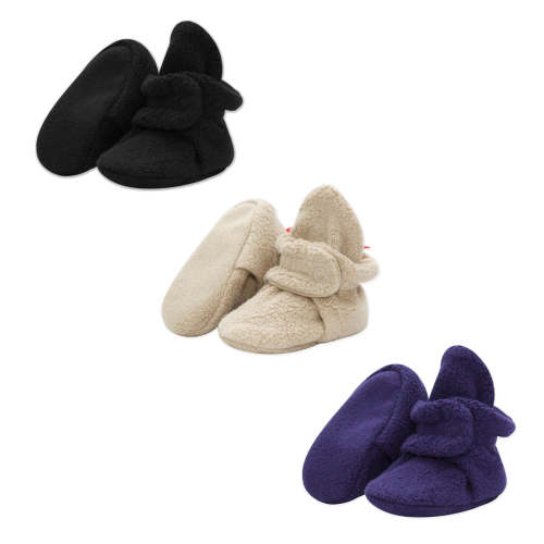 Cozie Fleece Baby Bootie 3 Pack - Black/Khaki/True Navy – Zutano