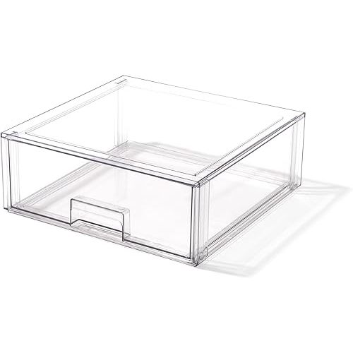 BINO | Stackable Storage Drawers, X-Large - Clear | THE CRATE COLLECTION | Storage Bins With Drawers | Bathroom Organizers | Under Sink Organizer | Vanity Cabinet Home Organization