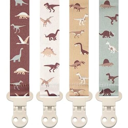 Stadela Baby Pacifier Clip Leash Soothie Holder Unisex for Girl or Boy 4 Pack Gift Set Universal Fit