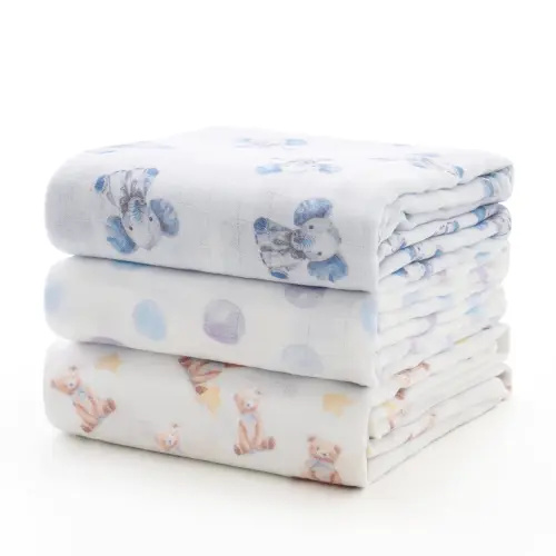 Momcozy Muslin Swaddle Blankets -Jungle Companions