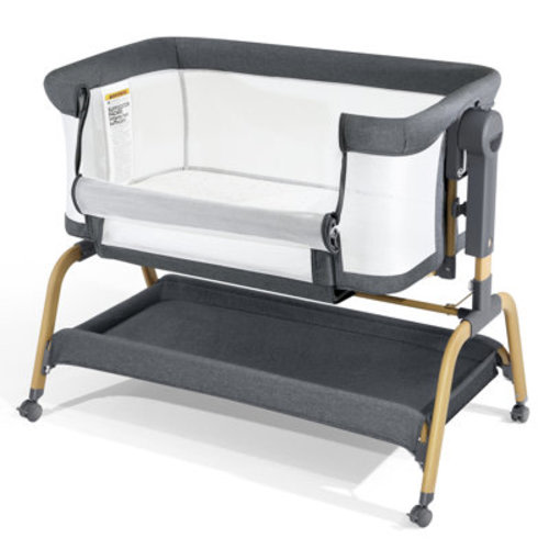 3 In 1 Baby Bassinet, Bedside Bassinet For Baby, Rocking Bassinet With Comfy Mattress And Wheels, 6 Height Adjustable Easy Folding Portable Bedside Crib For Newborn | Wayfair
