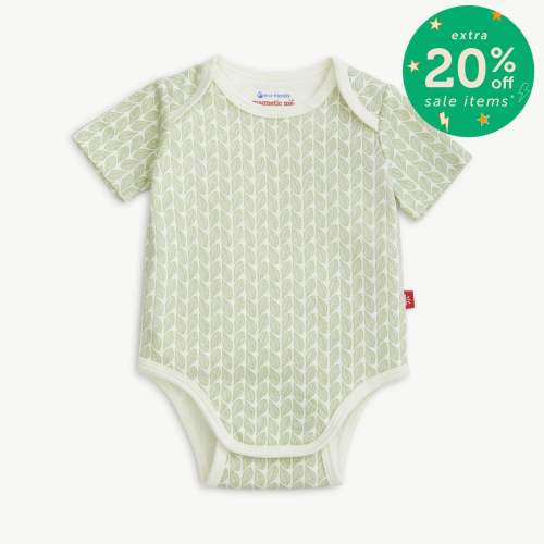 green cable leaf organic cotton magnetic bodysuit – Magnetic Me