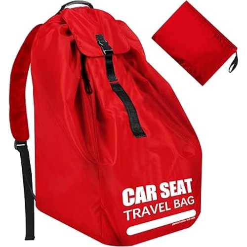 Car Seat Travel Bag for Airplane, Large Car Seat Bags for Air Travel with Padded Straps, Gate Check Storage Bag/Backpack for Car Seat Airport, Carseat Cover Travel - Baby Travel Essentials for Flying