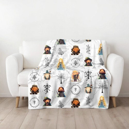 LOTR Gift Blanket JRR Tolkien gift for readers and fans Lord of The Rings Baby Gift Blanket Middle Earth map