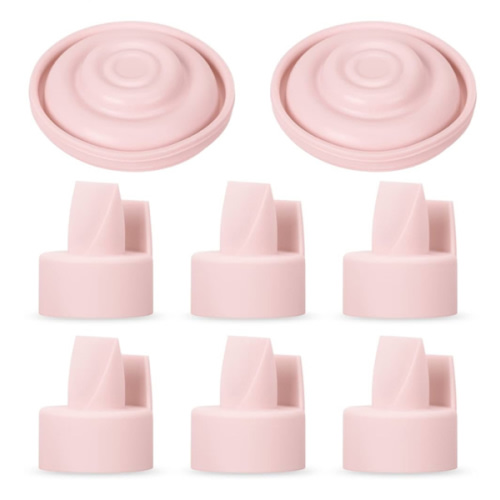 [8-Count] Papablic Duckbill Valves and Silicone Membrane Compatible with Spectra S1, S2 and 9 Plus Breastpumps, Not Original Spectra Pump Parts, BPA/DEHP Free, Pink