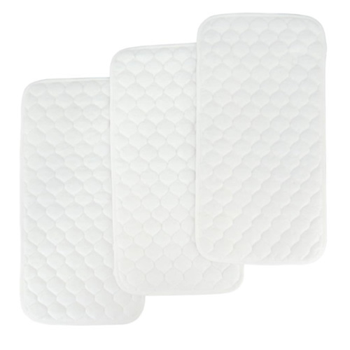 BlueSnail Quilted Thicker Waterproof Changing Pad Liners,3 Count(Snow White 13” x 27”)