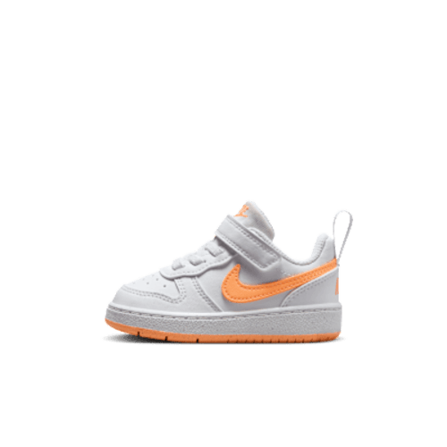 Nike: Size 2C Court Borough Low Recraft Baby Shoes (White/Peach)