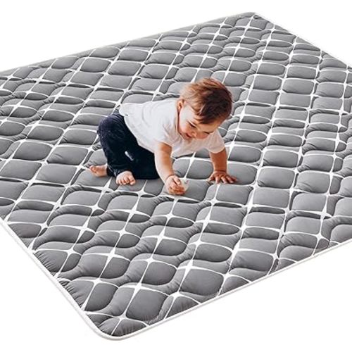 Vibe bear High-Density Foam Baby Play Mat,36x36 Inches Thicken One-Piece Infants Crawling Mat,Comfortable and Soft Baby Playmat,Non Slip Washable Floor Mat for Babies,Infants,Toddlers