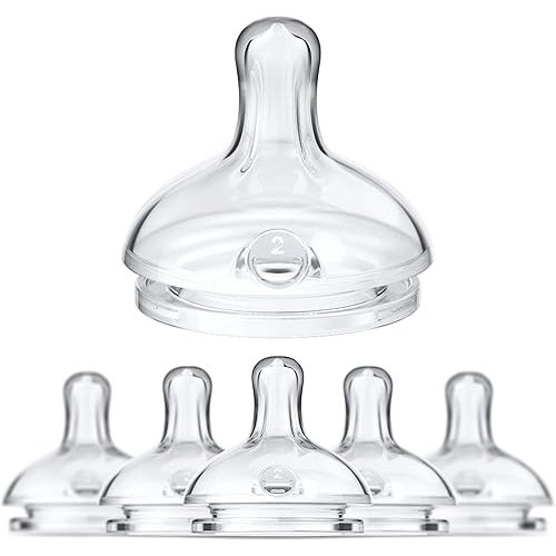 Smilo Anti-Colic Bottle Nipple, Medium Flow 5M+, Stage 2 Suitable from 5 to 9 Months, Smooth Flow Anti-Colic (Pack of 6)