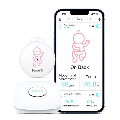 Sense-U Smart Baby Movement Monitor 3 - Tracks Baby's Abdominal Movement, Sleep Position, Temperature, with Real-time Alerts, Anytime, Anywhere