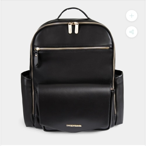 Peek-A-Boo Vegan Leather Diaper Bag Backpack 2.0 in Black