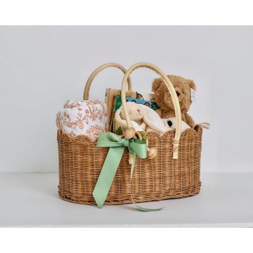 Diaper Caddy Organizer Organic Rattan