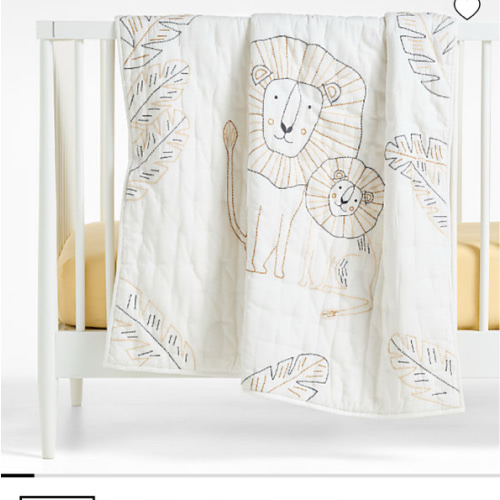 Jungle Lion Organic Cotton Baby Crib Quilt