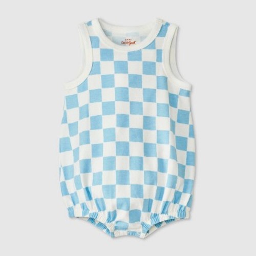 Baby Checkered Romper - Cat & Jack™ Blue 6-9M