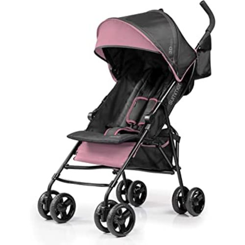 Summer Infant 3Dmini Convenience Stroller, Pink – Lightweight Stroller with Compact Fold, Multi-Position Recline, Canopy with Pop Out Sun Visor and More – Umbrella Stroller for Travel