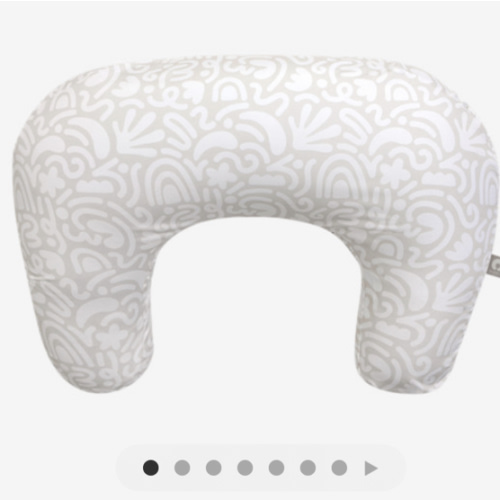 Boppy Nursing Pillow - Ergonomic Bottle & Breastfeeding Pillow with High, Firm, Large Area, Water-Repellent Cushion with Washable Cover; Baby Safety Alliance Verified - Cream Retro Squiggles