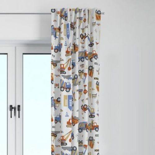 Bacati - Construction Yellow/Orange/Grey/Blue Curtain Panel