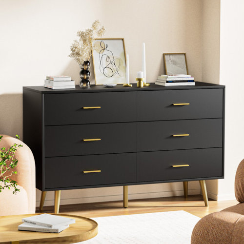 Mercer41 Kamily 6 Drawer 47.25" W Double Dresser & Reviews | Wayfair