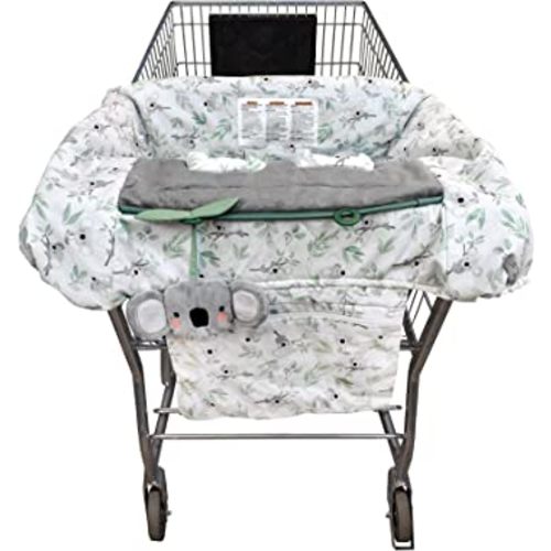 Boppy Shopping Cart and High Chair Cover—Green Gray Koala and Leaves with Koala Toy