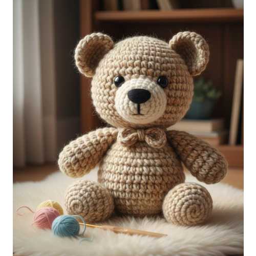 Handmade Crochet Teddy Bear - Soft Wool Stuffed Animal - Custom Nursery Decor Gift