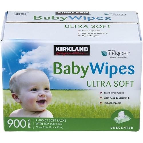 Kirkland Signature Unscented UltraSoft Bay Wipes - 900 WipesF