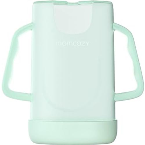 Momcozy Squeeze Pouch Holder for Food Pouches and Drink Boxes, Baby Pouch Holder Allows Baby to Self-Feed and Avoid Messes, Baby Food Pouch Holder Handle is Easy to Grip, Comfortable, Green