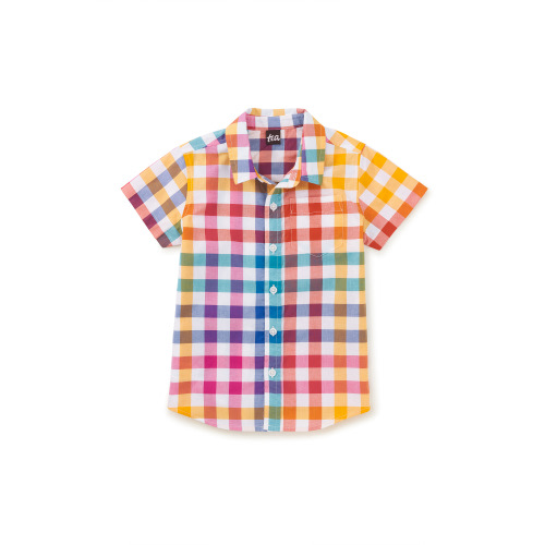 Plaid Button Up Woven Shirt