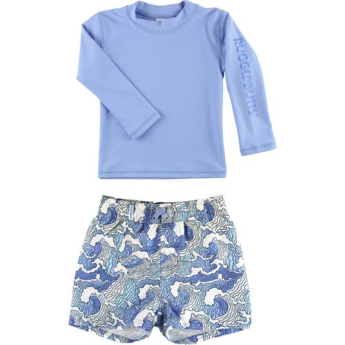 Baby Ocean Long Sleeve Two-Piece Rashguard Swimsuit, 6-12M, Periwinkle